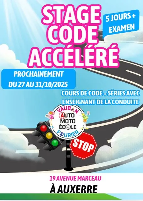 Passer son code en 1 semaine dans votre auto-école à Auxerre, Auxerre, Vauban auto-moto école